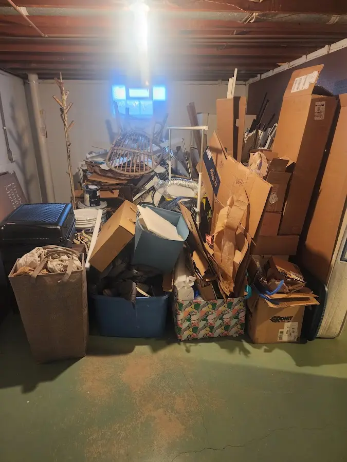 Roll-off dumpster container at job site for 4 Yard Dumpster Rental in Fishers